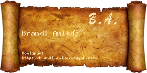 Brandl Anikó névjegykártya